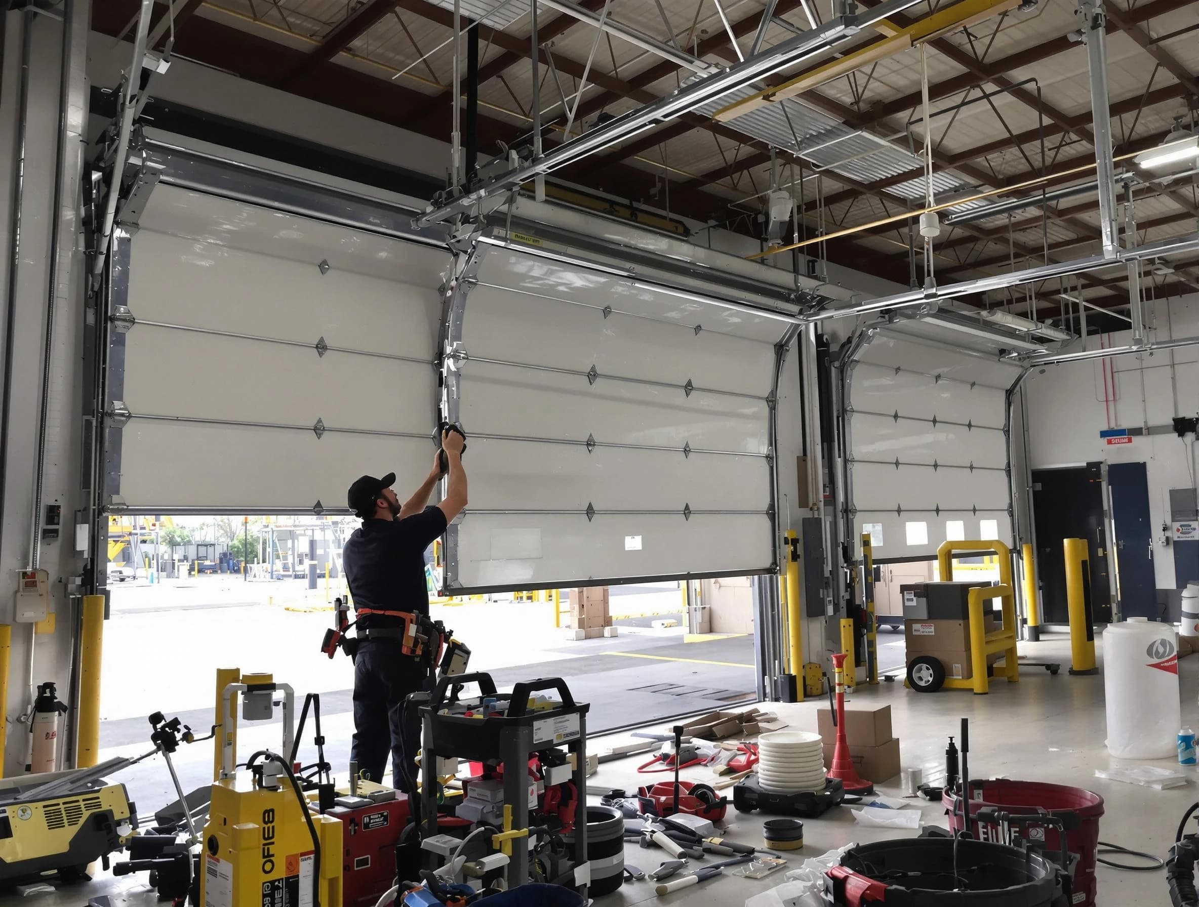 North Plainfield Garage Door Repair technician performing commercial garage door repair in North Plainfield