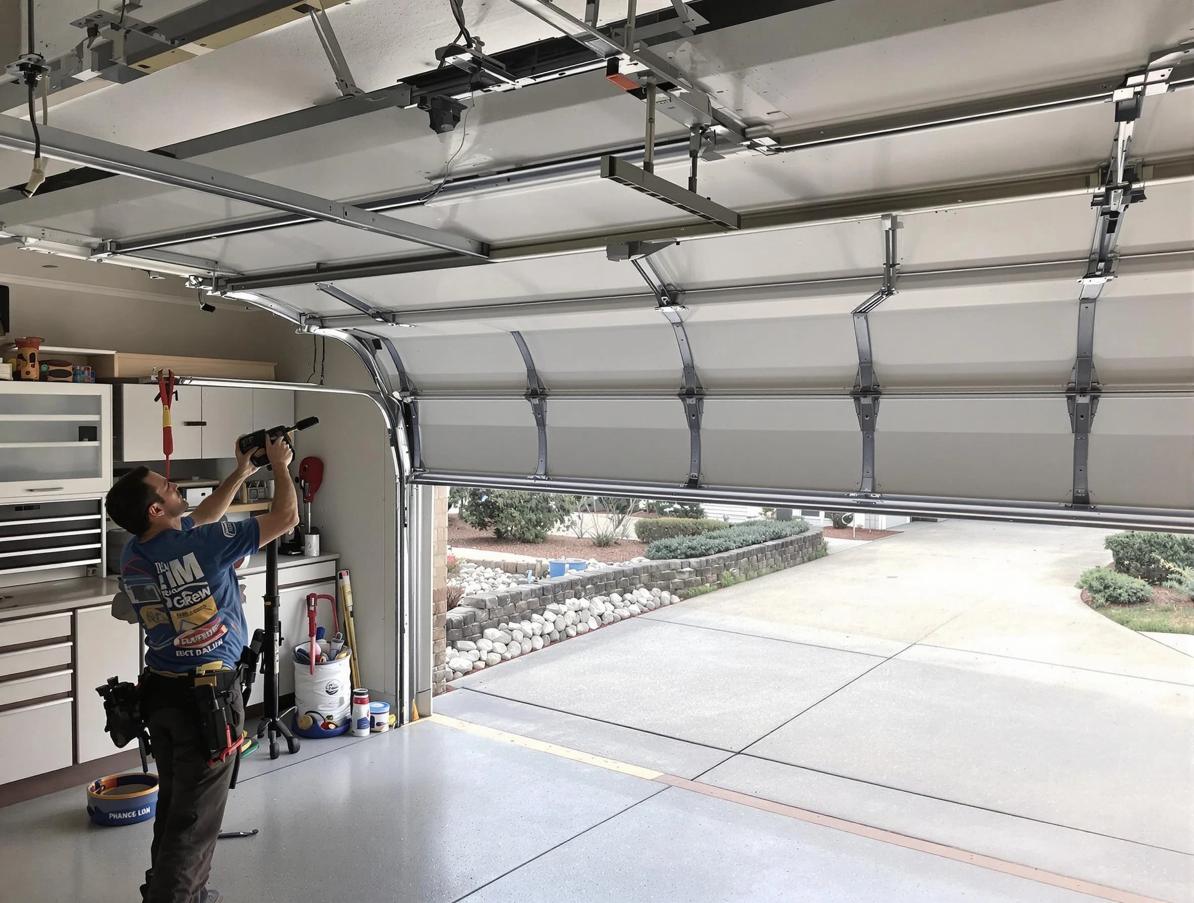 Garage door track repair service by North Plainfield Garage Door Repair in North Plainfield